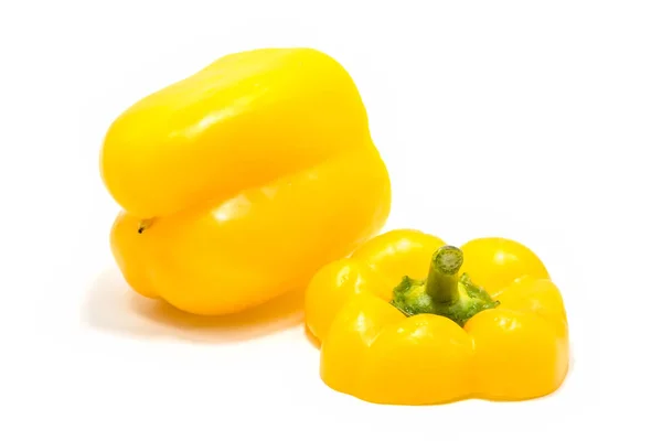 Peper cloche jaune sur fond blanc . — Photo