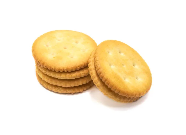 Creme de biscoitos de biscoito no fundo branco . — Fotografia de Stock