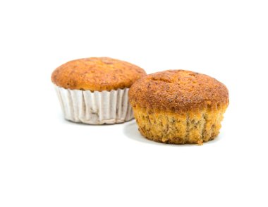 Beyaz arka plan ile muz pasta.