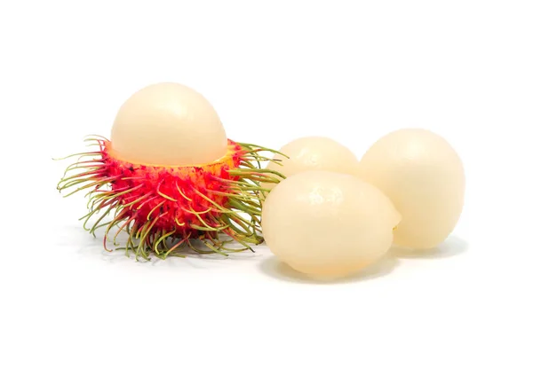 Rambutan isolerad på vit bakgrund . — Stockfoto