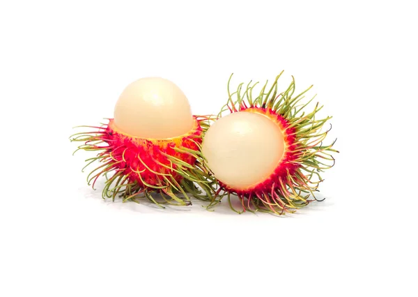 Rambutan isolerad på vit bakgrund . — Stockfoto