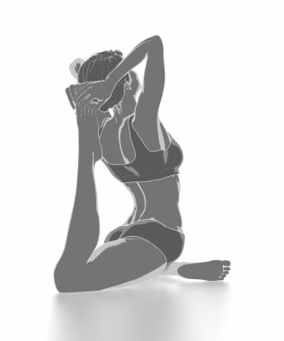 yoga pozisyon yaparken kadın