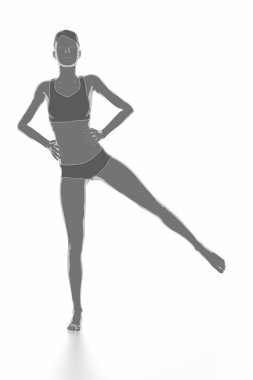 Kadının Isınma egzersizleri yapması