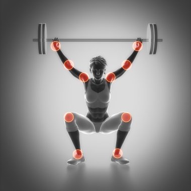woman lifting barbell weight clipart