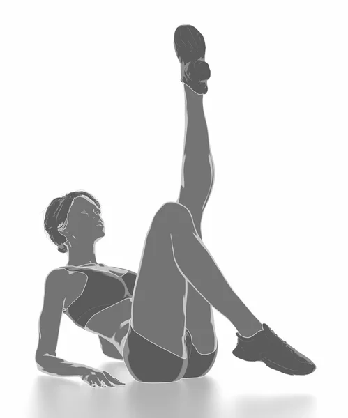 Mulher fitness fazendo exercícios de aquecimento — Fotografia de Stock