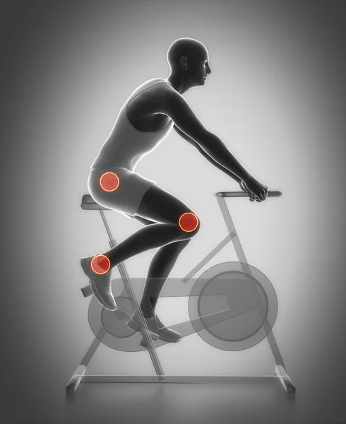 Wyszło i koncepcja fitness - rower rozgrzewka — Zdjęcie stockowe