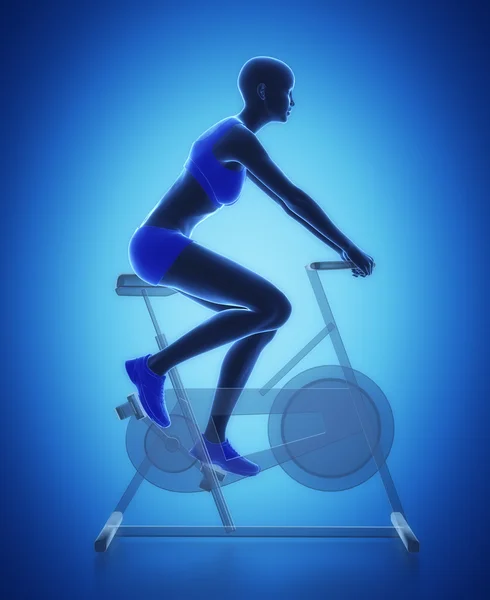 Trainen en fitness-concept - bike opwarmen — Stockfoto