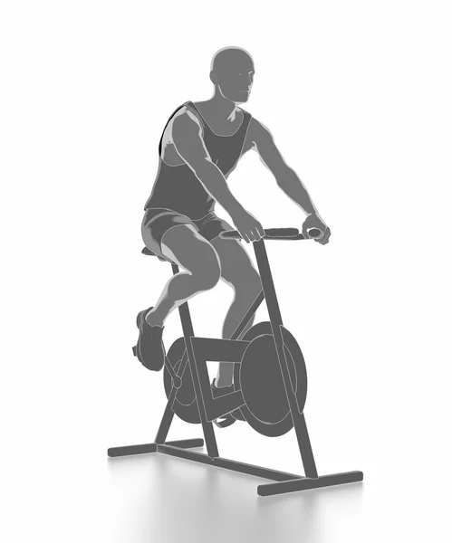Wyszło i koncepcja fitness - rower rozgrzewka — Zdjęcie stockowe