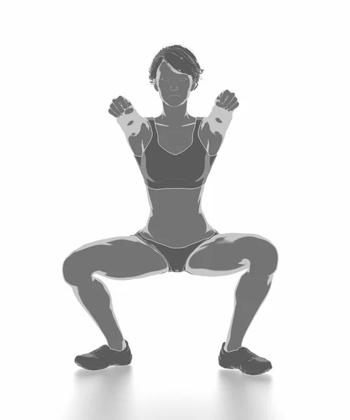 Fitness žena, která dělá zahřívací cvičení — Stock fotografie