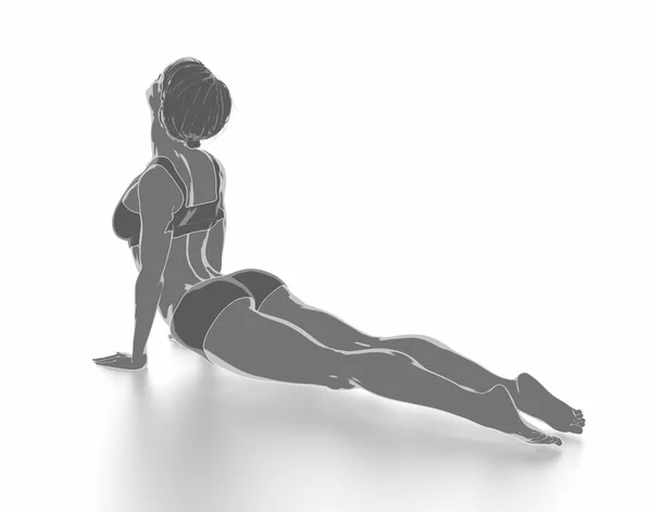 Mujer en hacer yoga posición — Foto de Stock