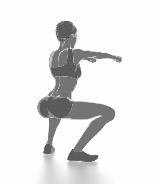 Fitness-Frau macht Aufwärmübungen — Stockfoto