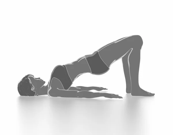 Woman in doing yoga position — Stock Photo, Image