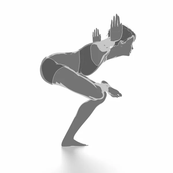 Kvinnan gör yoga execises — Stockfoto