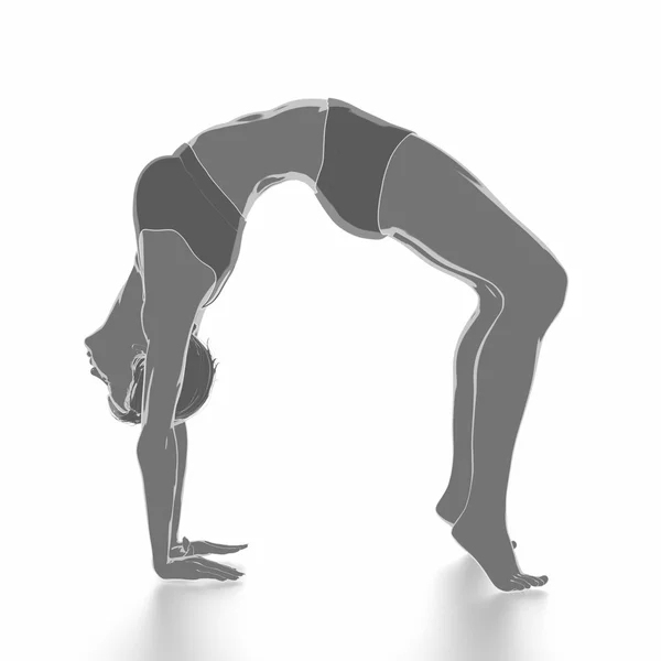 Kvinna i gör yoga position — Stockfoto