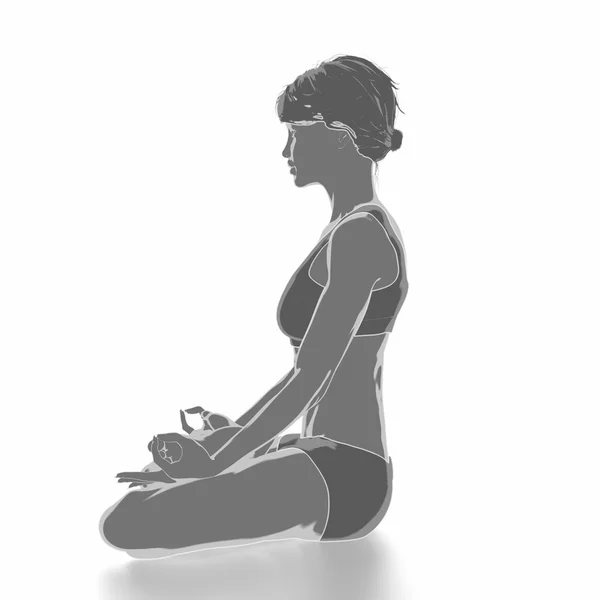 Kvinna i gör yoga position — Stockfoto