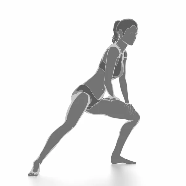 Woman doing warm up exercises — Stock Photo, Image