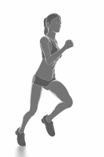 Mulher correndo, correndo — Fotografia de Stock