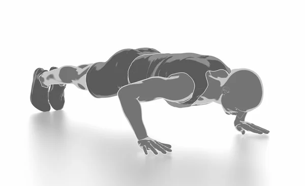 Man doing push up exercises — Stock Photo, Image