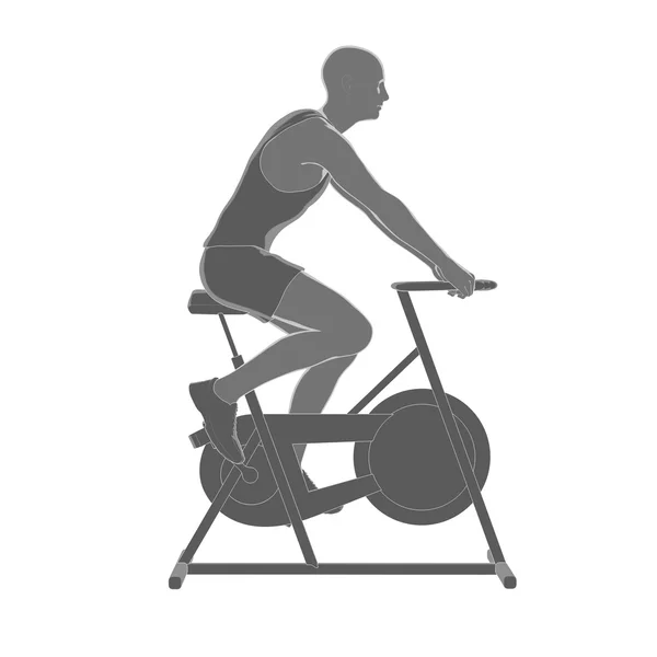 Homem equitação ginásio bicicleta — Fotografia de Stock