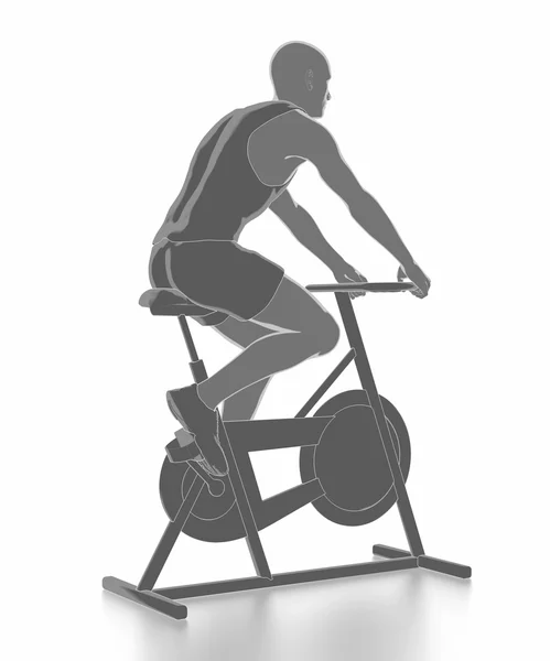 Hombre montar bicicleta gimnasio — Foto de Stock