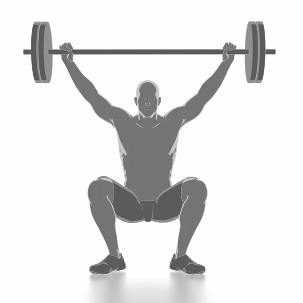 Man tillen barbell gewicht — Stockfoto