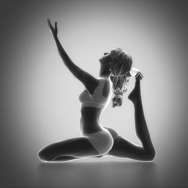 Woman stretching back and leg — Stock Photo, Image