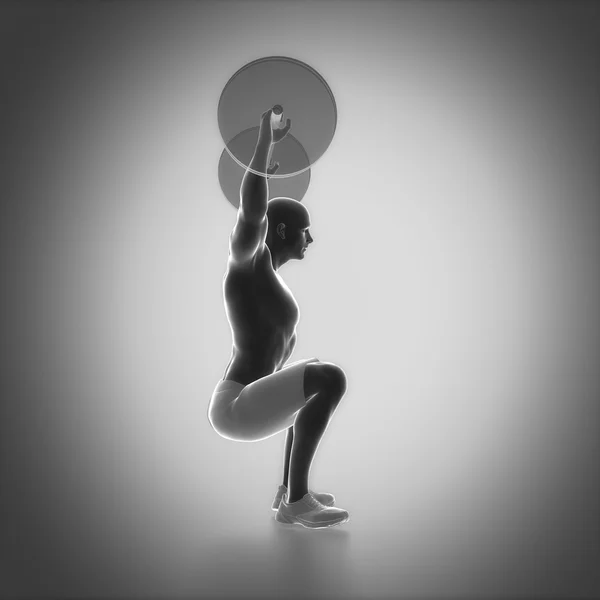 Man lifting barbell weight — Stock Photo, Image