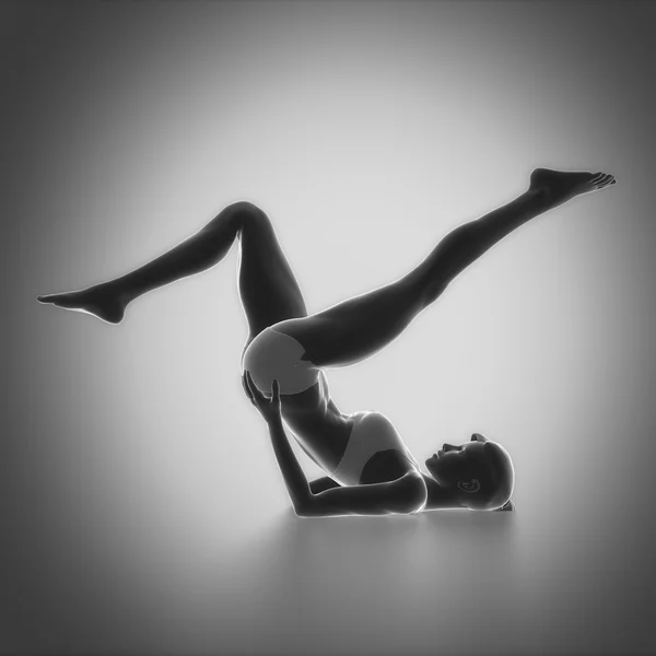 Vrouw doet stretching oefening — Stockfoto