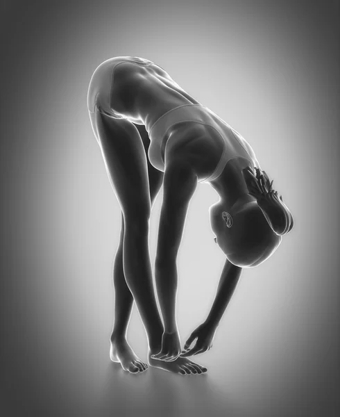 Donna stretching facendo yoga — Foto Stock