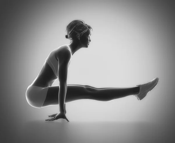 Femme faisant de l'exercice de yoga — Photo