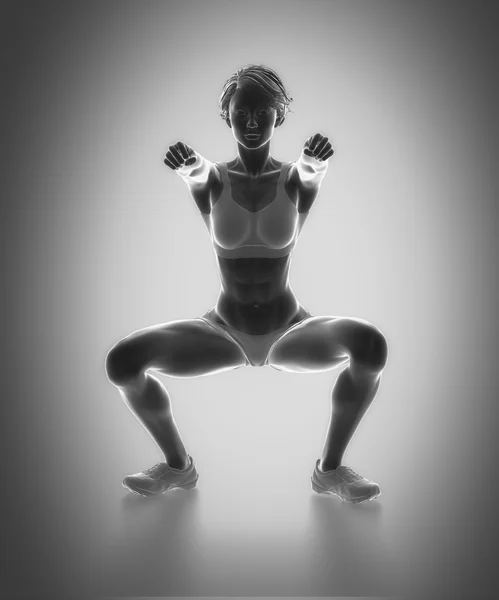 Woman doing fitness exercises — Stock Photo, Image