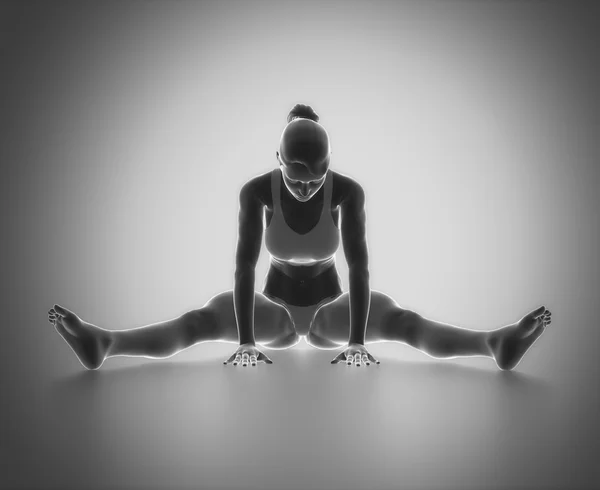 Femme faisant du yoga étirement — Photo