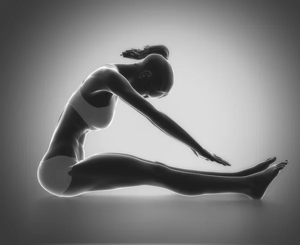 Vrouw doet yoga oefening — Stockfoto
