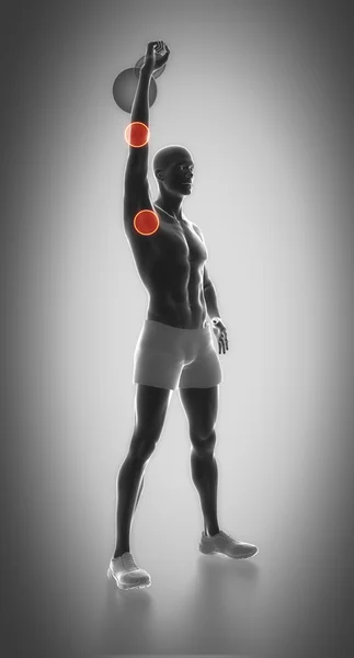 Man tillen gewicht kettlebell — Stockfoto