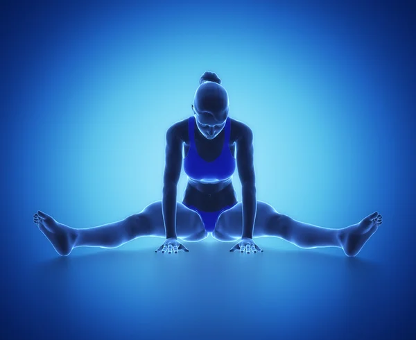 Woman doing stretching exercise — Stock Photo, Image