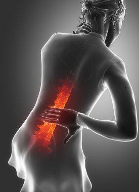 kadın boyun ve sırt ağrısı vardır