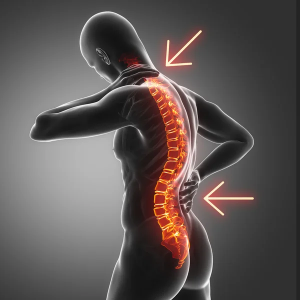 Man has pain in back and neck — Stock Photo, Image