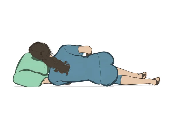 Kvinna inccorect sover kroppshållning — Stockfoto