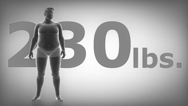 Obese man losing weight — Stock Video