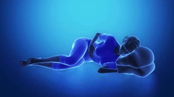 Woman bad sleeping posture — Stock Video