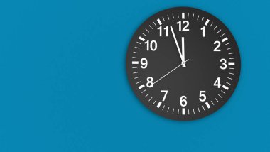 Clock Face Almost Midday Time clipart