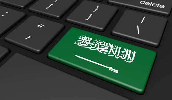 Arabia Saudita bandera teclado del ordenador — Foto de Stock