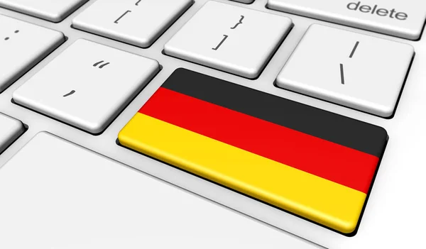 Bandeira Germany Computer Keyboard — Fotografia de Stock