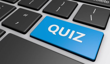 Bilgisayar klavye tabelada quiz