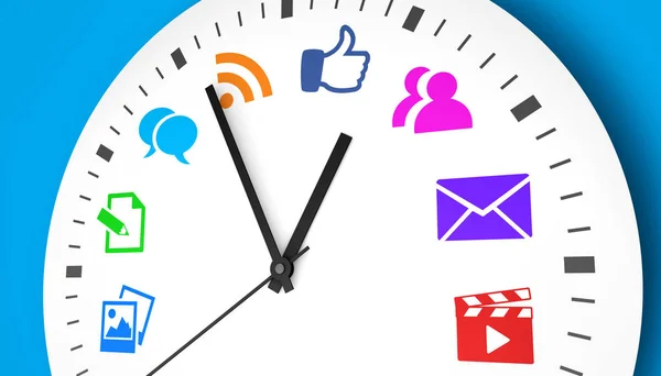 Social Media Time Management — Stock Photo, Image