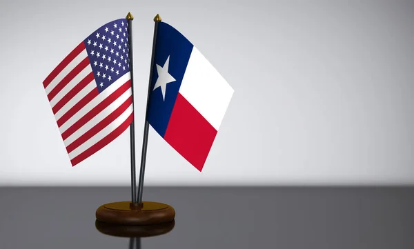 Bandeira de mesa dos EUA e Texas — Fotografia de Stock