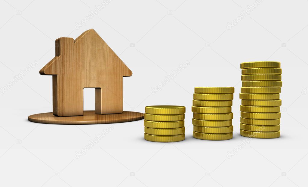 House And Money Icon Property Investment Concept