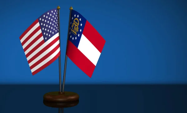 Vlag van Georgia en Usa Desk vlaggen — Stockfoto