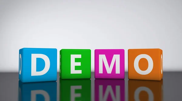 Demo Sign On Cubes — Stock Photo, Image