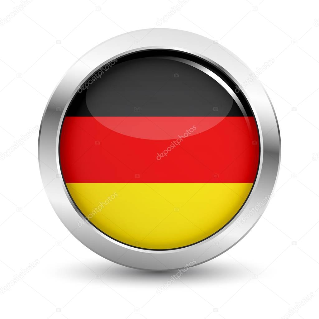 Germany Flag Icon Badge Vector Button
